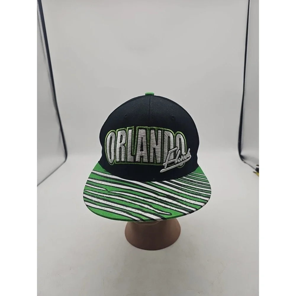ORLANDO Florida Hat Baseball Ball Cap Adjustable‎ SNAPBACK Green Black Stripes